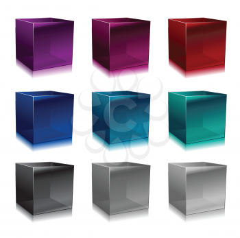 Royalty Free Clipart Image of Colourful Cubes