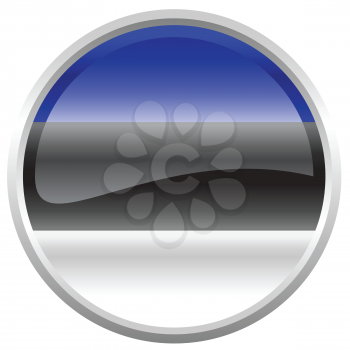Royalty Free Clipart Image of an Estonian Flag Button