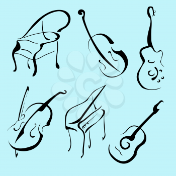 Royalty Free Clipart Image of Music Instruments