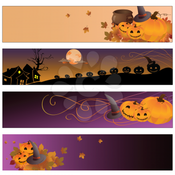 Royalty Free Clipart Image of Halloween Banners
