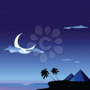 Royalty Free Clipart Image of the Pyramids