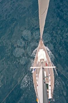 Royalty Free Photo of the Top View of a Sailboat