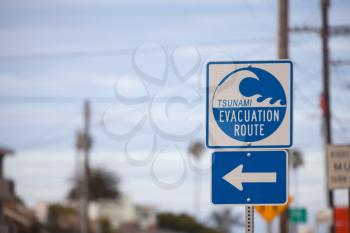Tsunami evacuation route sign
