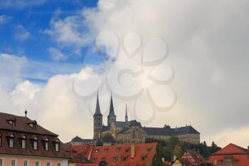 Kloster Michelsberg (Michaelsberg) in Bamburg, Germany with blue sky
