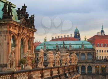 Row of statues  at Zwinger palace in Dresden, Germany
