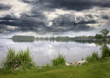 Royalty Free Photo of a Storm Over a Lake