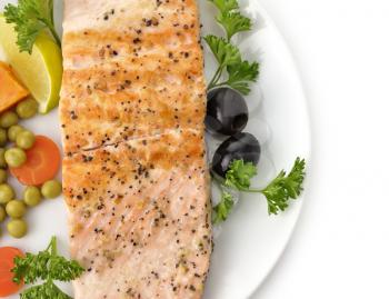 Royalty Free Photo of Grilled Salmon Fillet With Vegetables