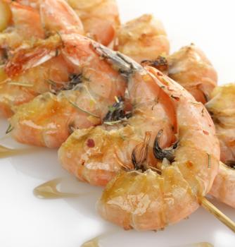 Fresh Grilled Shrimps,Close Up