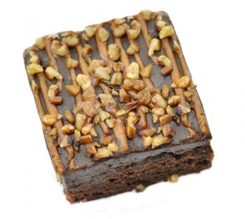 brownie on white background