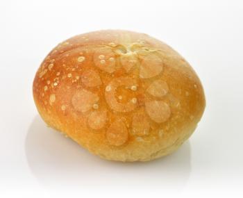 a fresh breakfast roll on a white background