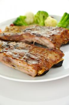 pork ribs with barbecue sauce