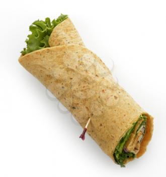 Turkey Wrap Sandwich With Bacon And Lettuce