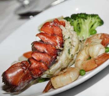 Lobster Tail And Shrimps With Vegetables