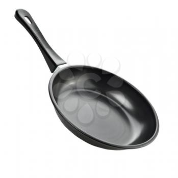 Black Frying Pan Isolated On White Background 