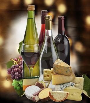 Wine ,Grape And Cheese Collection