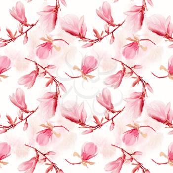 seamless  pattern of magnolia flowers . Endless texture for your design.