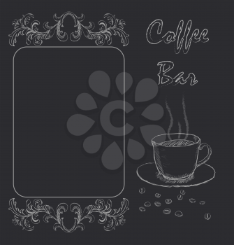 Handdrawn menu for cafe, coffee house. vector