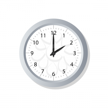 Clock symbol icon on white. Vector illustration