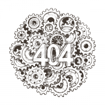 404 error page vector template for website. Illustration