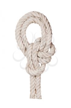 Rope with knot, isolated on white background 
