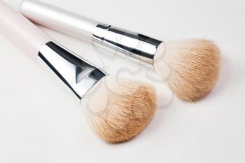 Cosmetic brushes on white 