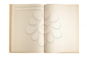 Blank open notepad isolated on white 
