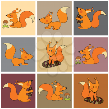 Royalty Free Clipart Image of a Squirrel Background