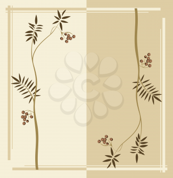 Royalty Free Clipart Image of a Mountain Ash Branch Background