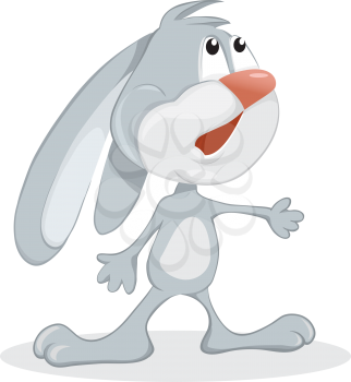Royalty Free Clipart Image of a Rabbit With Its Mouth Open