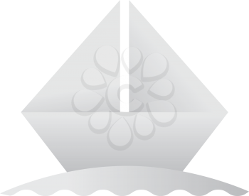 vector illustration of a white origami boat