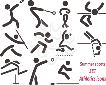 Summer sports icons sets -  set of athletics icons.
All icons are optimized for size 32x32 pixels