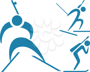 Winter sport icon - Biathlon icons