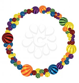 Royalty Free Clipart Image of a Bunch of Colourful Balls
