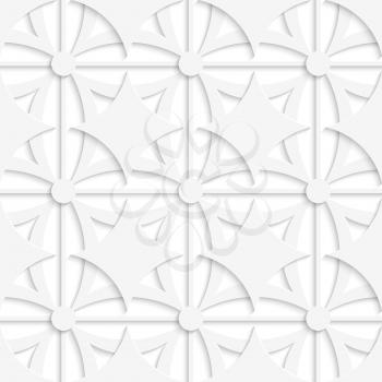 Abstract 3d seamless background. Geometric white pattern with layering and cut out of paper effect.

