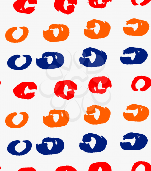 Marker drawn blue red orange circles.Hand drawn with marker seamless background.Modern hipster style design.