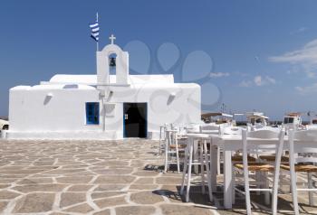 restaurant taverns in greek island of Paros