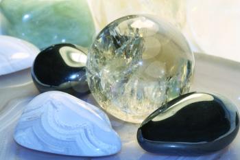 Royalty Free Photo of a Mineral Ball and Stones