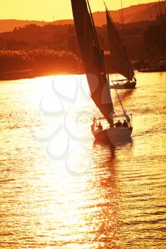 Royalty Free Photo of Boats on the Nile
