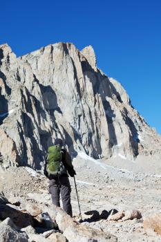 Royalty Free Photo of a Climber on Mount Whitney