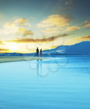 Royalty Free Photo of a Couple on a Beach