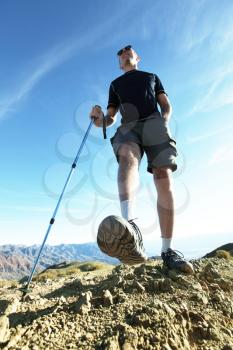 Royalty Free Photo of a Man Hiking