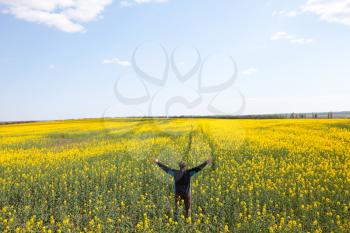 Royalty Free Photo of a Man in a Field