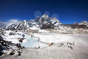 Royalty Free Photo of a Nuptse Peak in the Himalayan Mountains