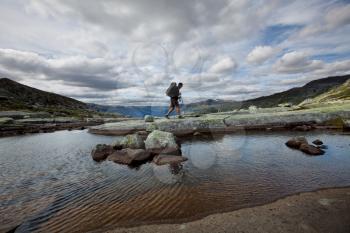 Royalty Free Photo of a Hiker in Norway