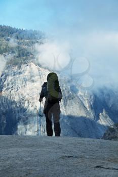 Royalty Free Photo of a Hiker in Yosemite
