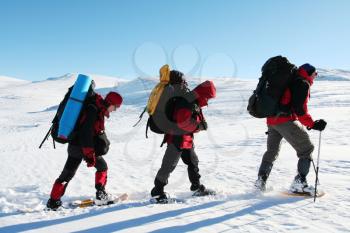 Royalty Free Photo of People Hiking in the Snow