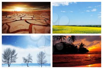 Royalty Free Photo of a Collage of Natural Landscapes