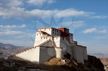 Royalty Free Photo of an Ancient Fortress in Gyantse, Tibet