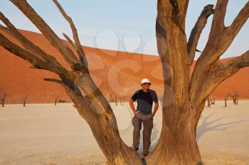 Royalty Free Photo of Person in Dead Valley in Namibia