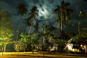 Royalty Free Photo of a Bungalow at Night